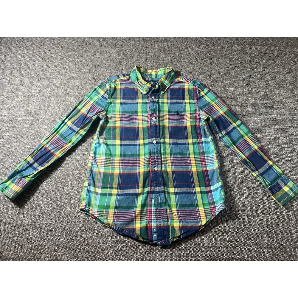 Ralph‎ Lauren Plaid Long Sleeve Button Down Shirt Boys 5